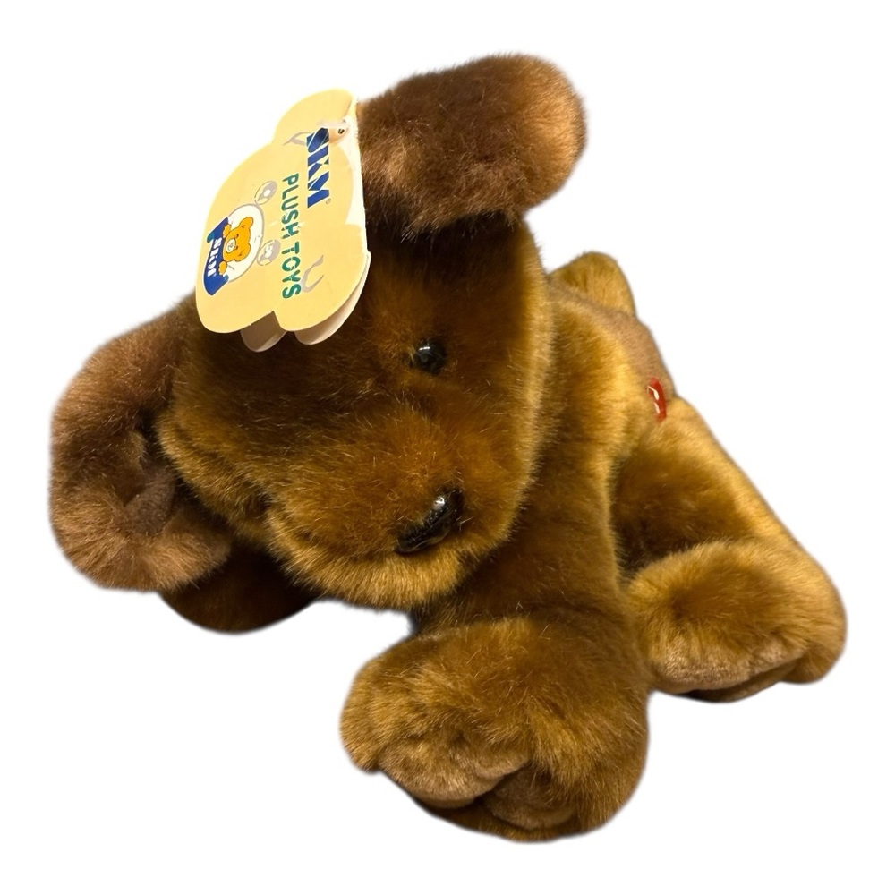 Vintage SKM Enterprises Laying Soft Dog Plush Stuffed Animal